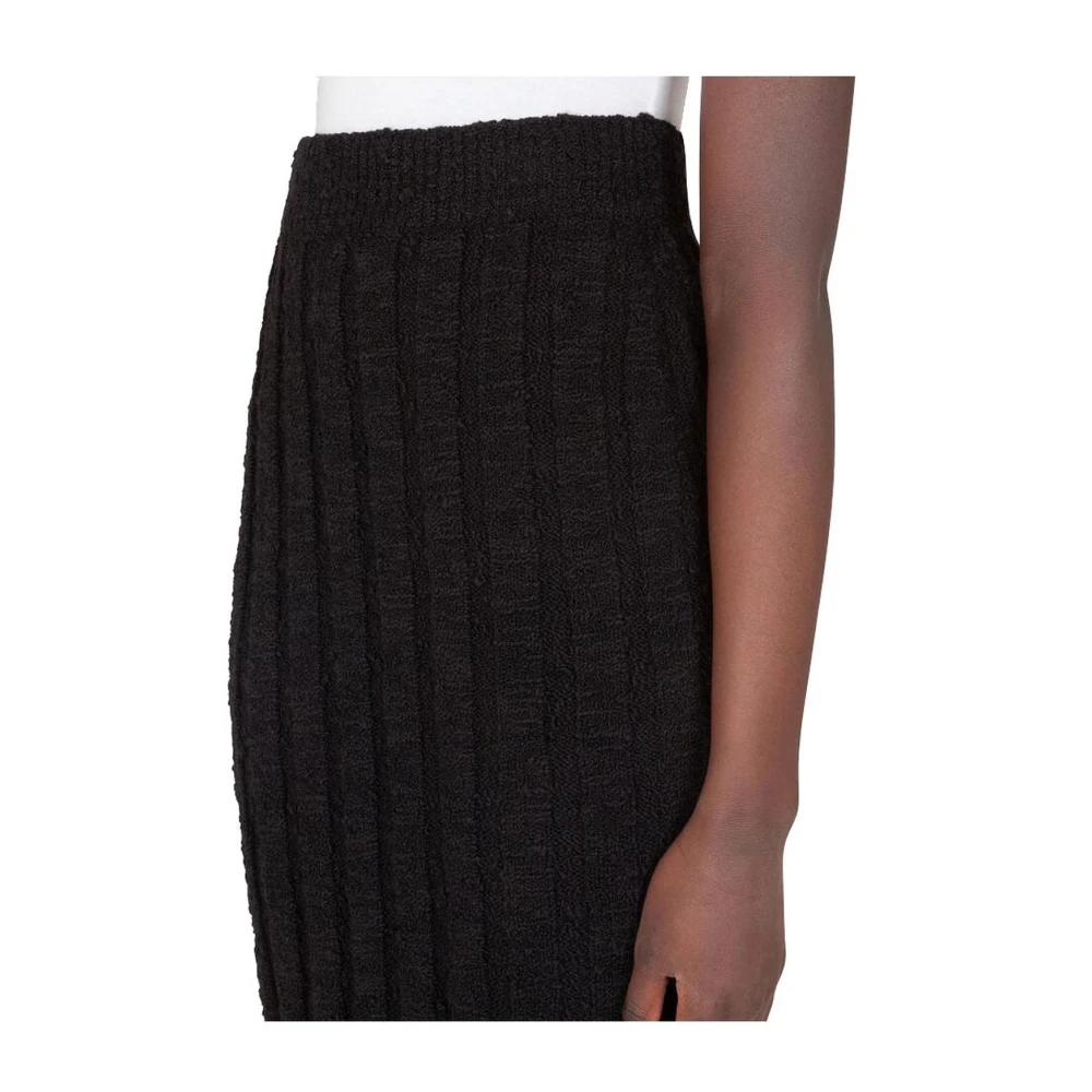 Dolce & Gabbana Geribbelde wollen gebreide kokerrok Black Dames