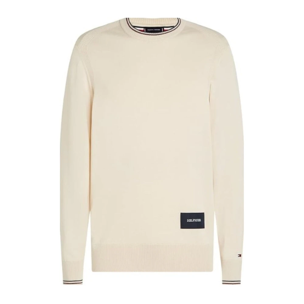 Tommy Hilfiger Katoenen Crew Neck Trui White Heren