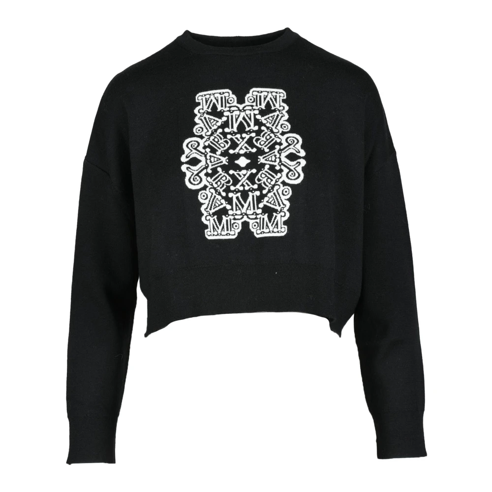 Max Mara Zuivere Wol Gebreide Trui Black Dames
