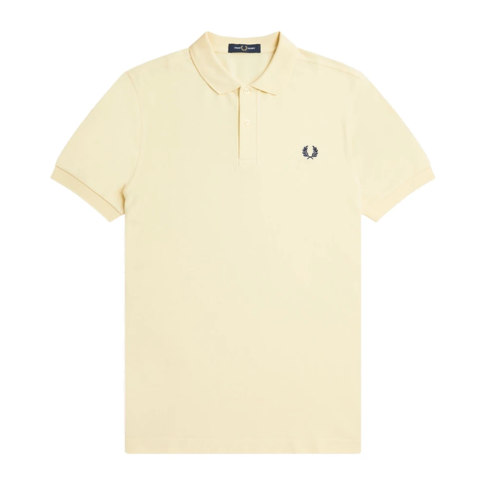 Fred Perry Slim Fit Polo Ice Cream & French Navy Yellow, Herr