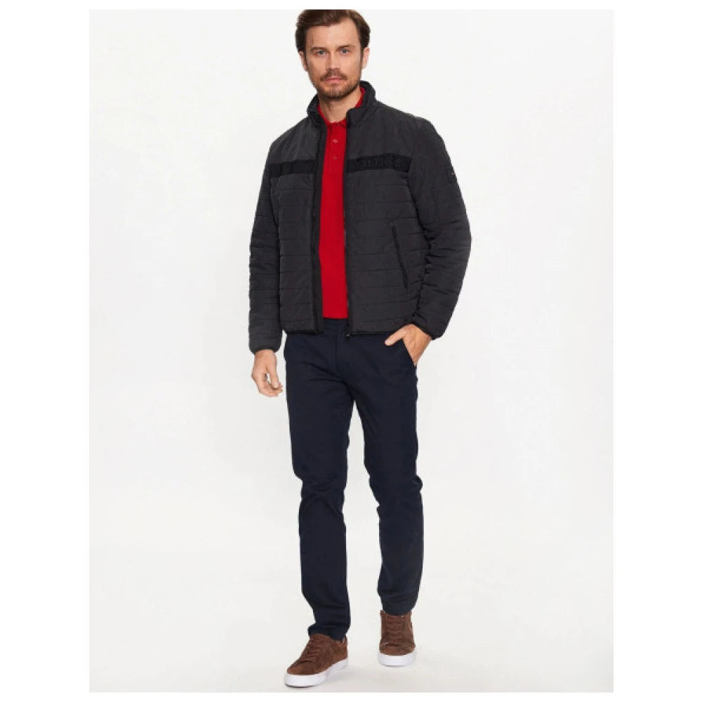 Tommy Hilfiger Gewatteerd Jack met Ritssluiting en Elastische Afwerking Black Heren