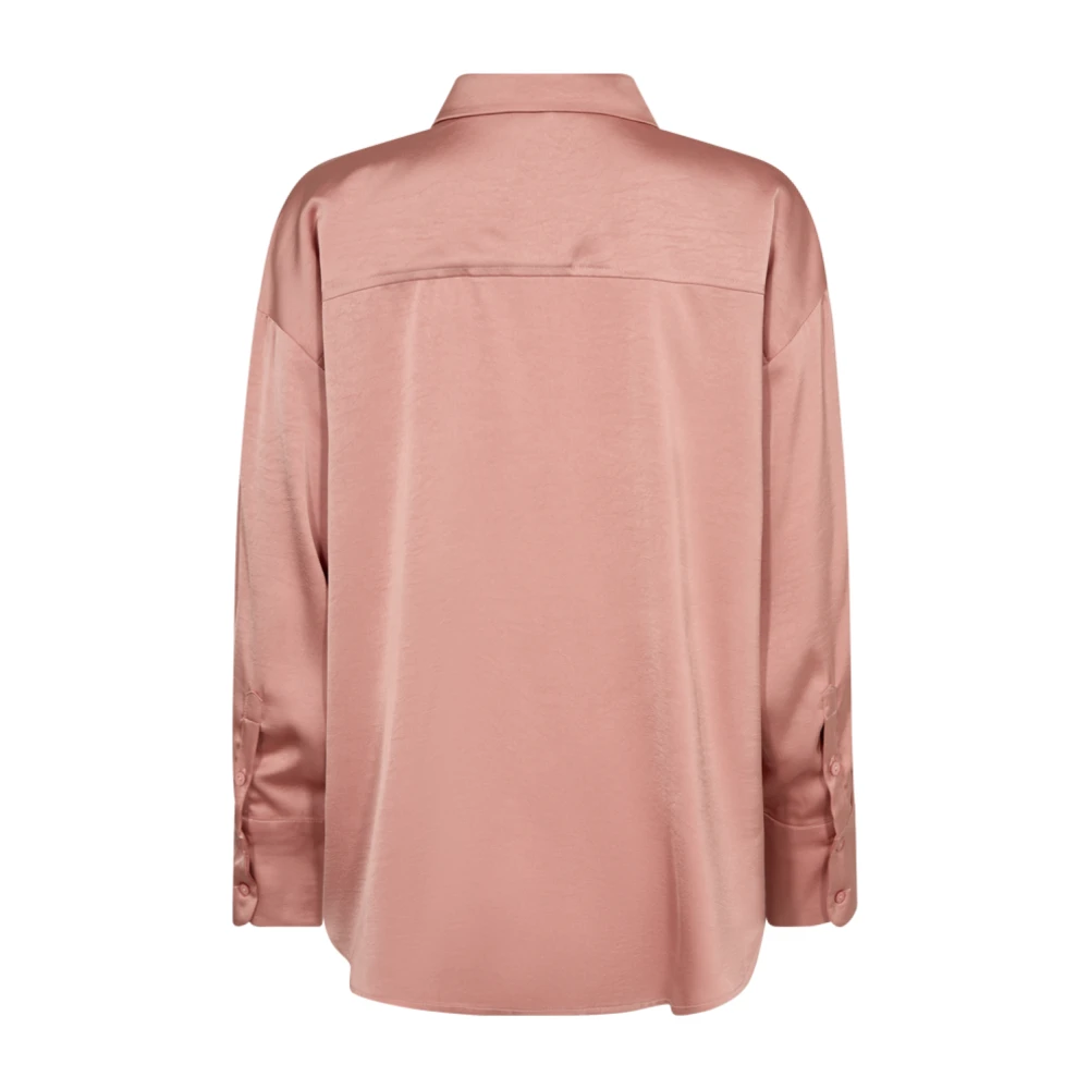 Freequent Satijnen blouse met knoopsluiting Pink Dames