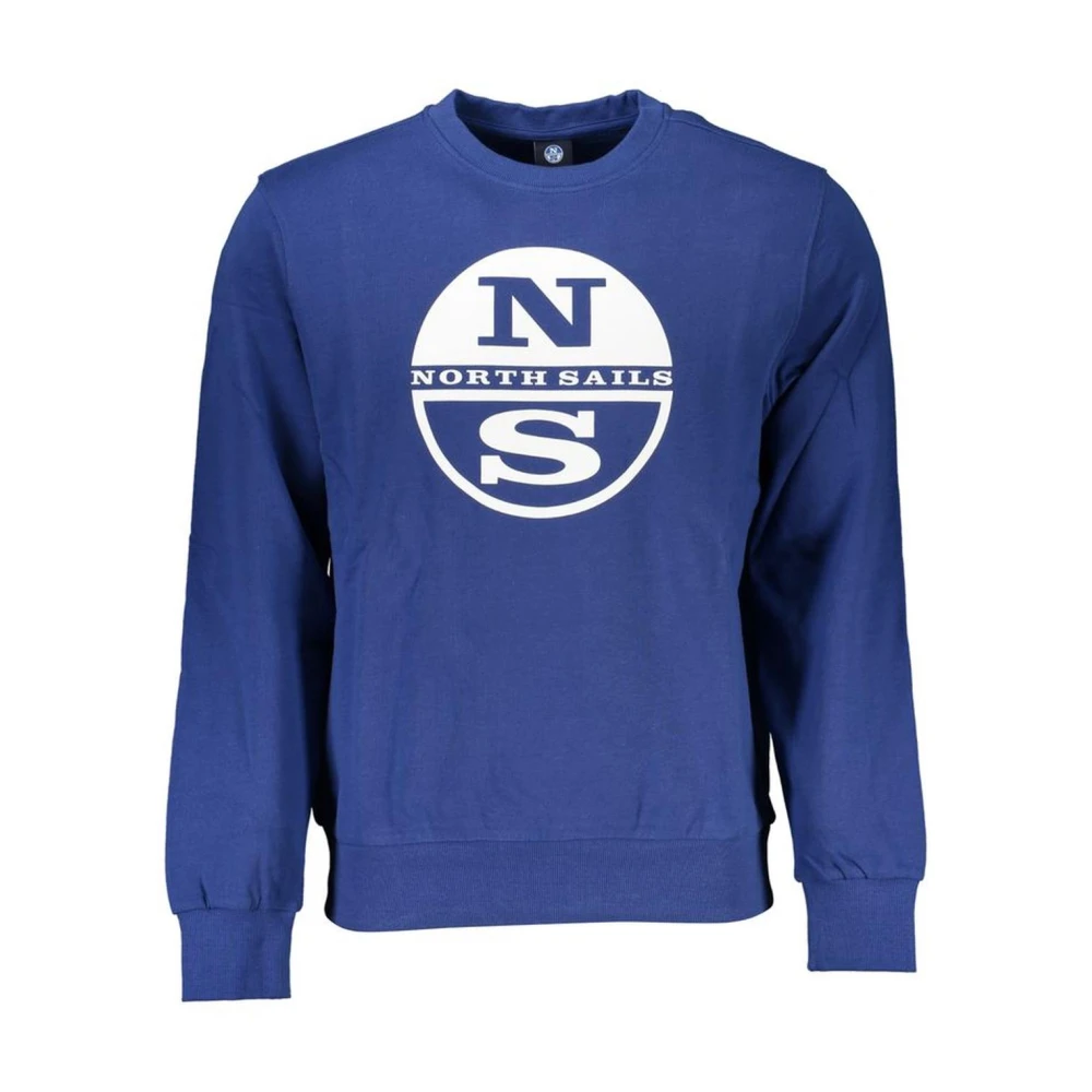 North Sails Men's Blue Crew Neck Logo Sweatshirt - Sweatshirts - M - Sweatshirts & Hoodies