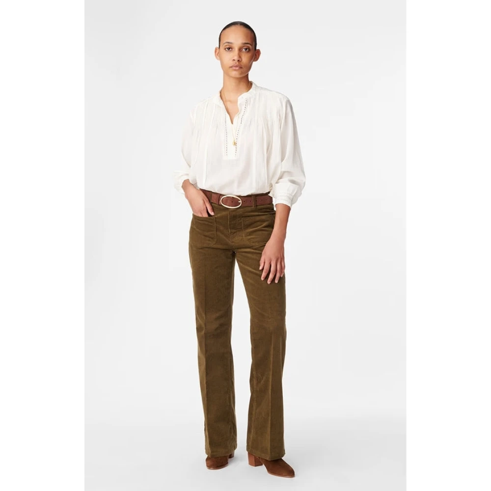 Vanessa Bruno Corduroy Bootcut Broek Brown Dames