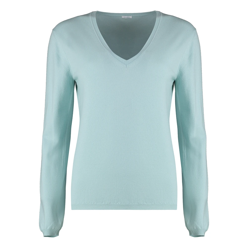 Malo Gebreide wolmix trui Green Dames