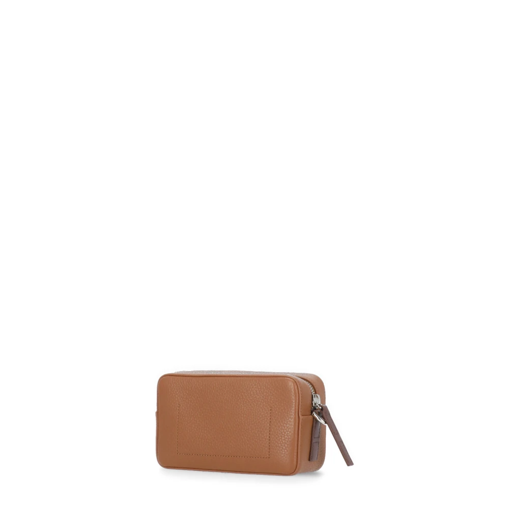 Hogan Bruine Leren Cameratas met Logo Handvat Brown Dames