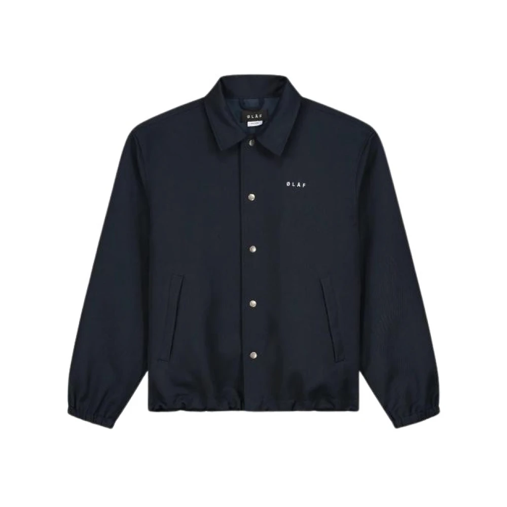 Olaf Hussein Navy Coach Jacket Stijlvol en Functioneel Black Heren