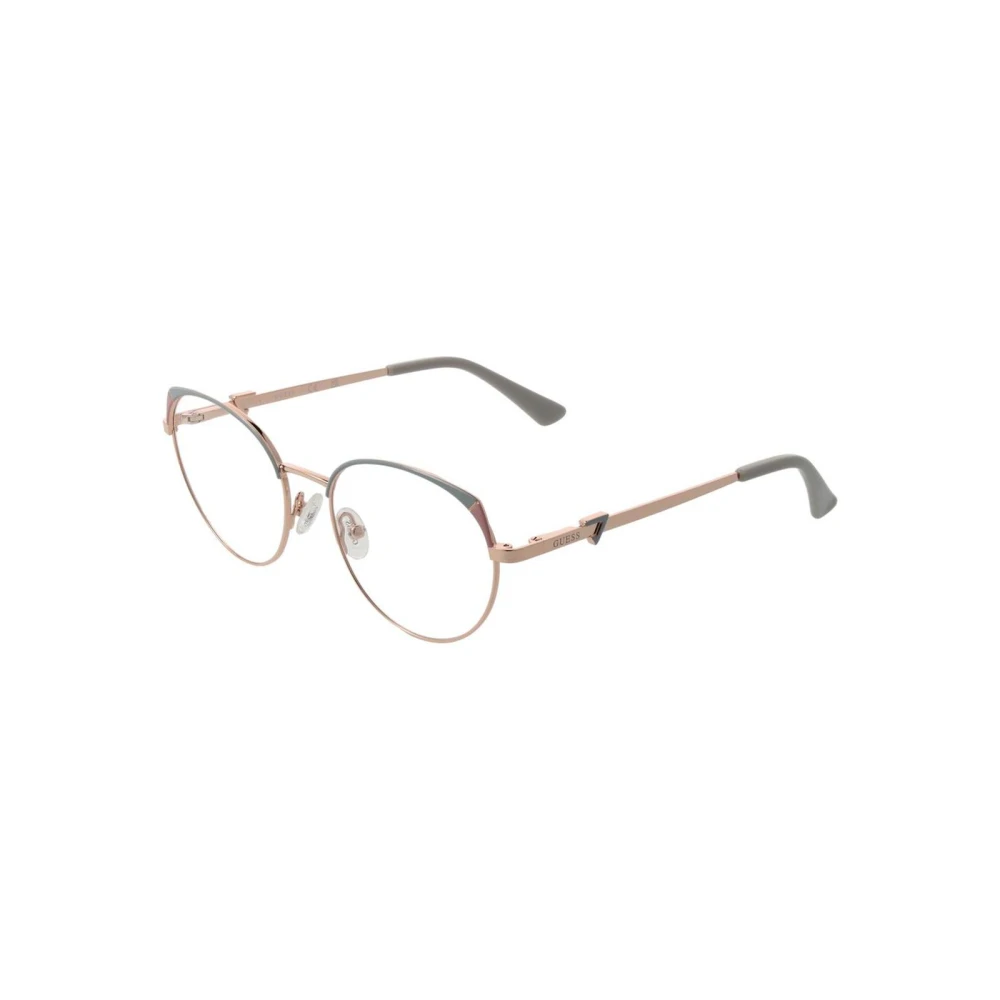 Guess Women's Pink Round Metal Optical Frames