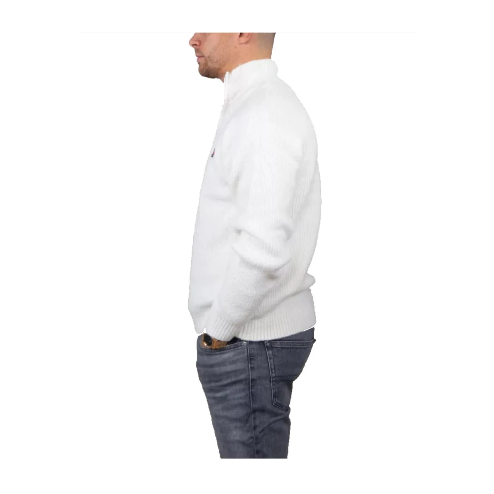 Tommy Hilfiger Veelzijdige Gebreide Trui met Rits White Heren