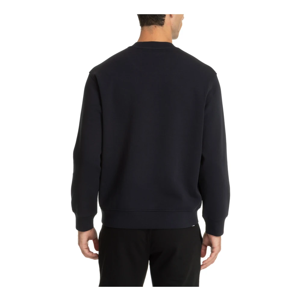 Emporio Armani Effen Logo Geborduurde Sweatshirt Blue Heren