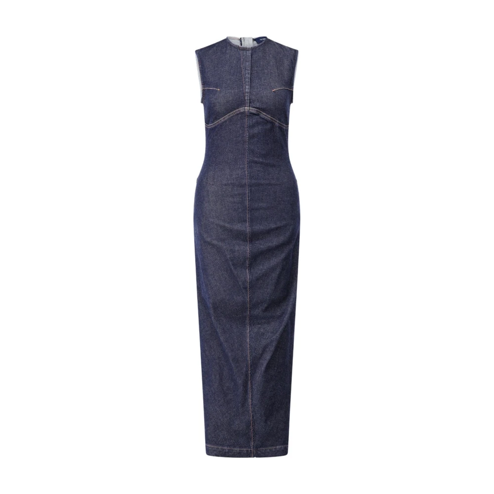 SPORTMAX Denim Maxi Jurk met Körbchennaht Blue Dames