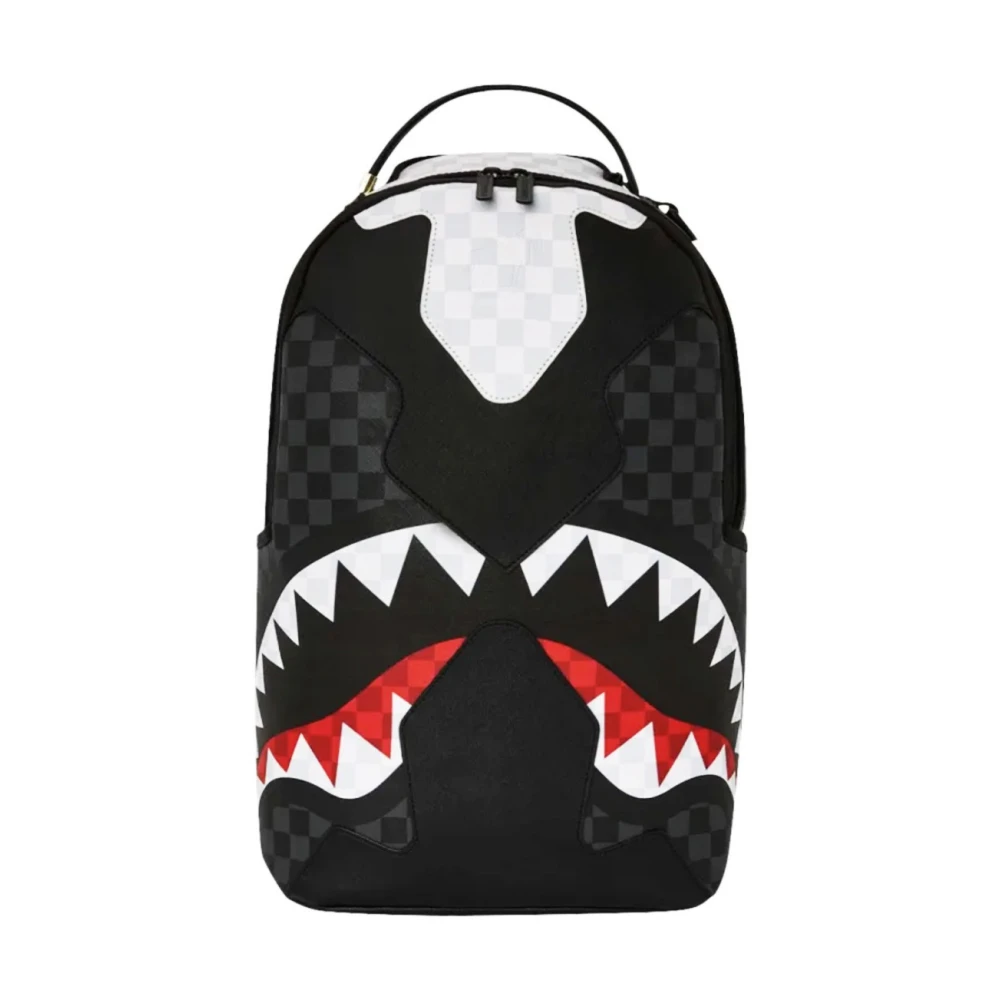 Sprayground Zwarte Schaak Haai Rugzak Unisex Multicolor Unisex