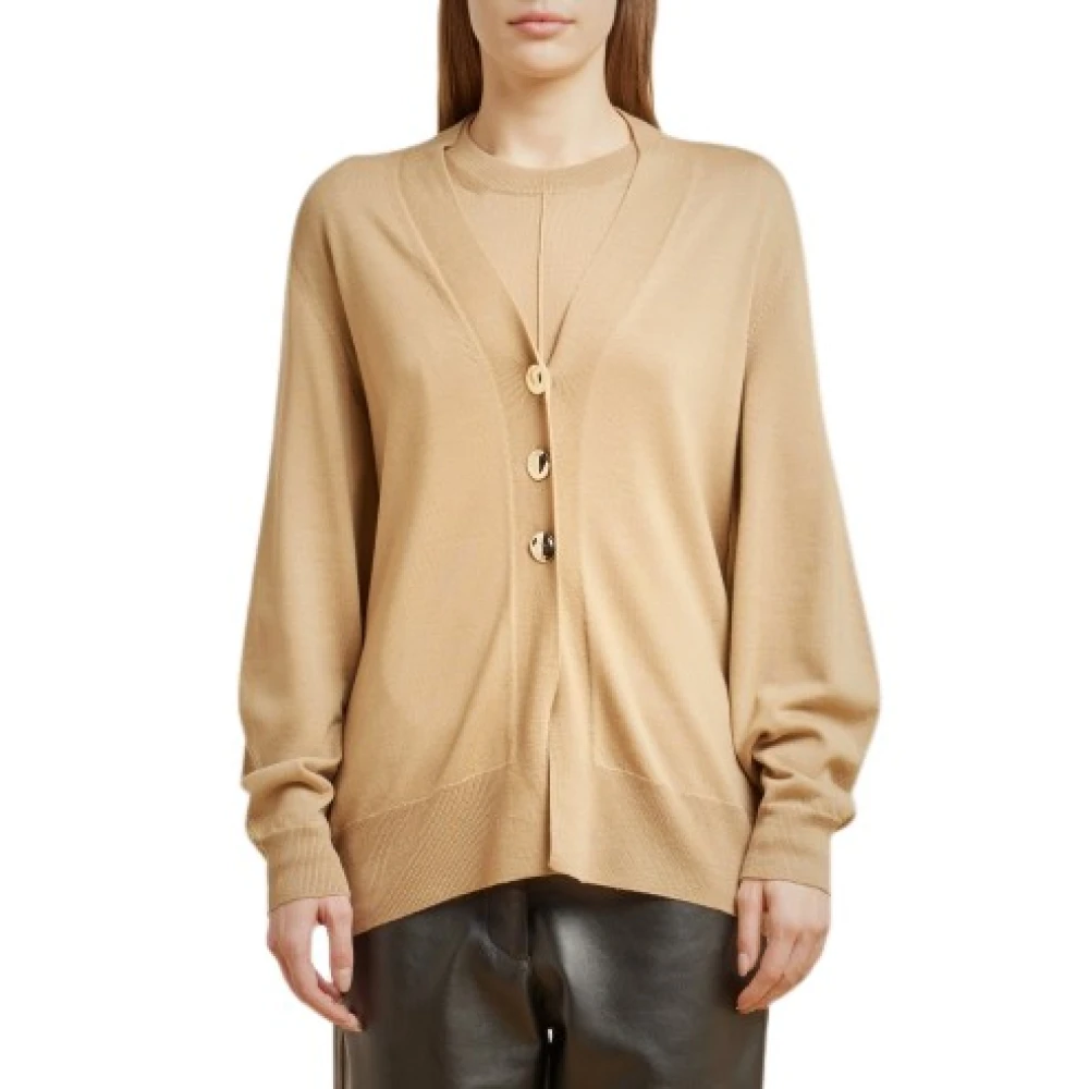 Liviana Conti Merino Wol Vest met V-Hals Beige Dames