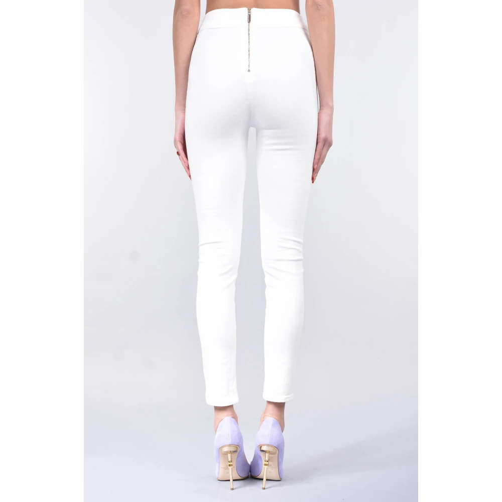 Elisabetta Franchi Witte Super Skinny Jeans White Dames