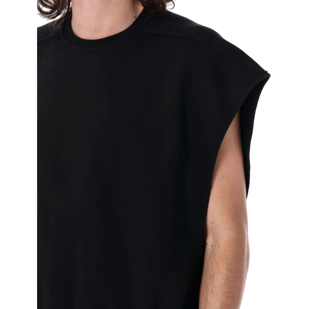 Rick Owens Zwart Gebreide Ss25 Mouwloze Sweatshirt Black Heren