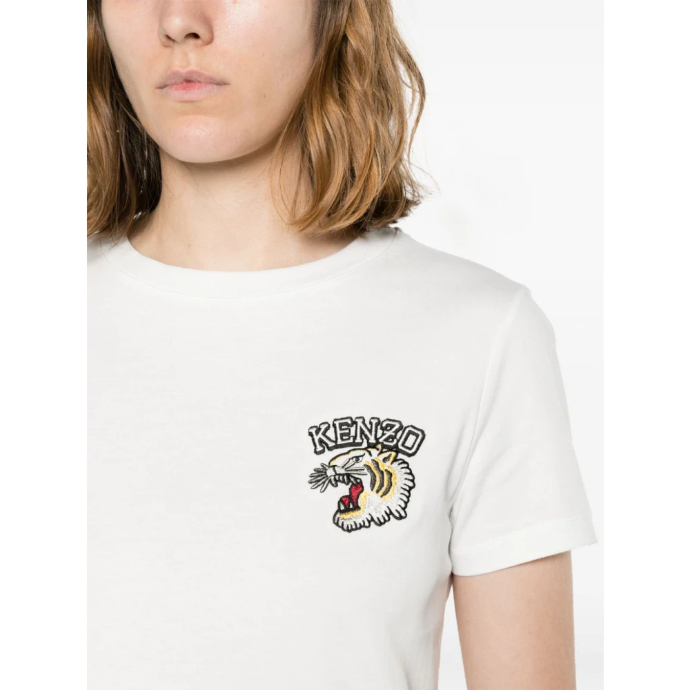 Kenzo Tiger Head T-shirt Wit White Dames