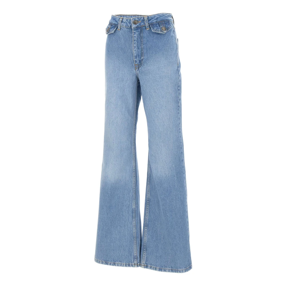 Rotate Birger Christensen Blue Flare Jeans, Female, W28, High-Rise Flared Jeans