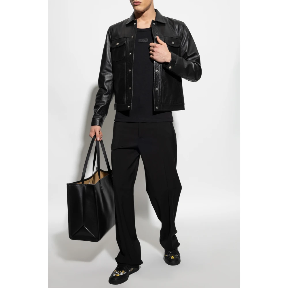 Versace Jeans Couture Geribbelde mouwloze top Black Heren