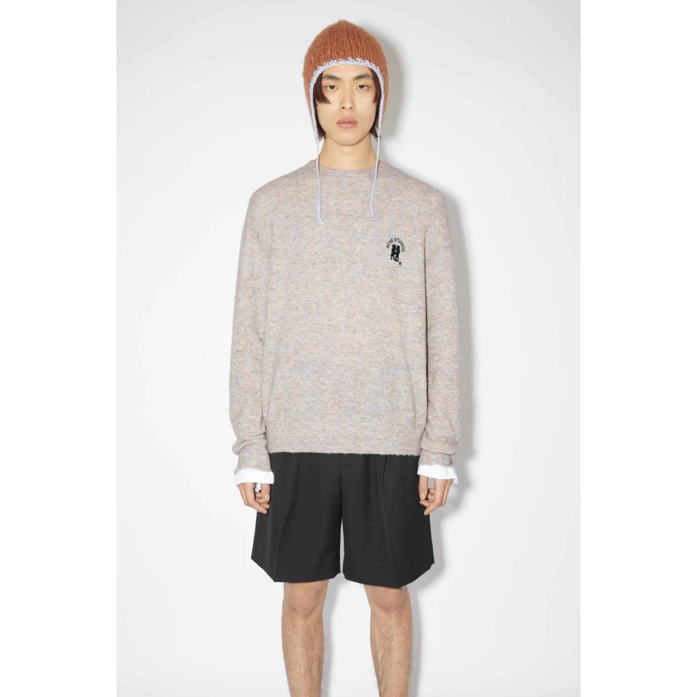 Acne Studios Geborduurde Logo Trui Bruin Marl Brown Heren