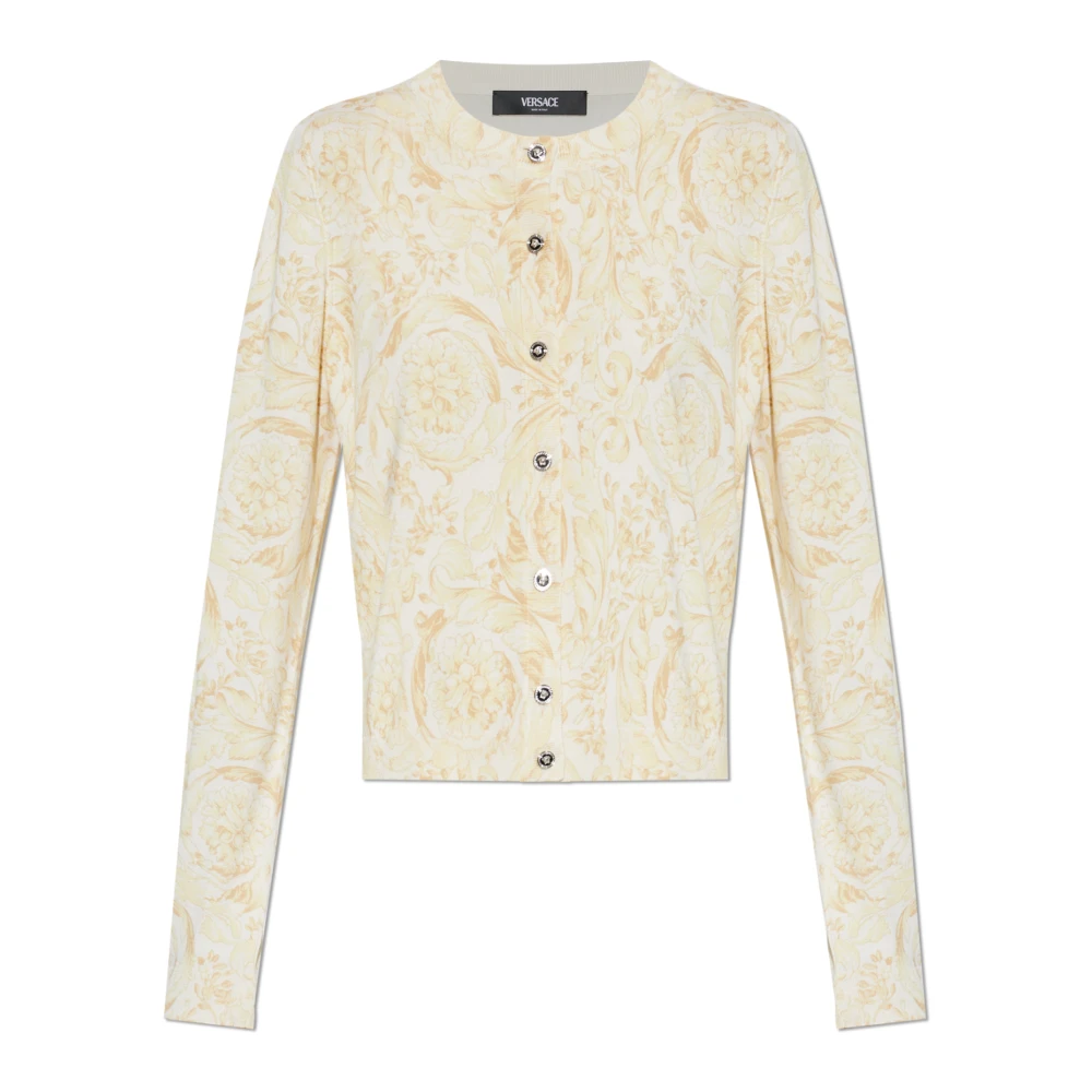 Versace Beige Silk Cardigan - Female - Cardigans - M - Knitwear
