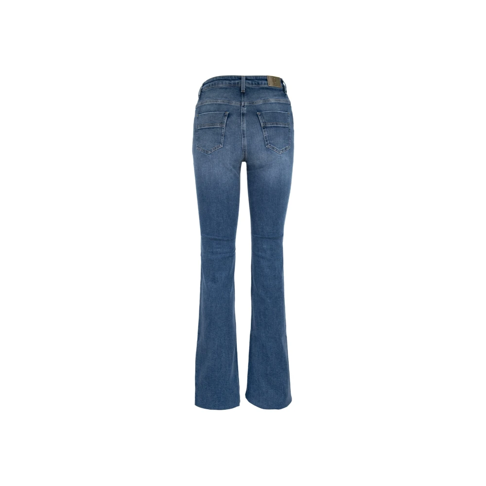 Elisabetta Franchi Gouden knoop rits skinny jeans Blue Dames