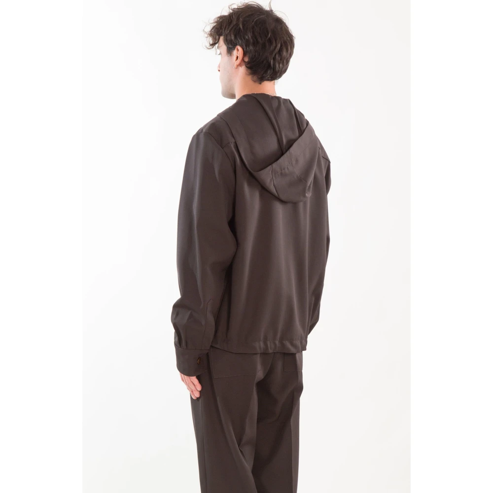 Costumein Oversized Hoodie Shirt Brown Heren