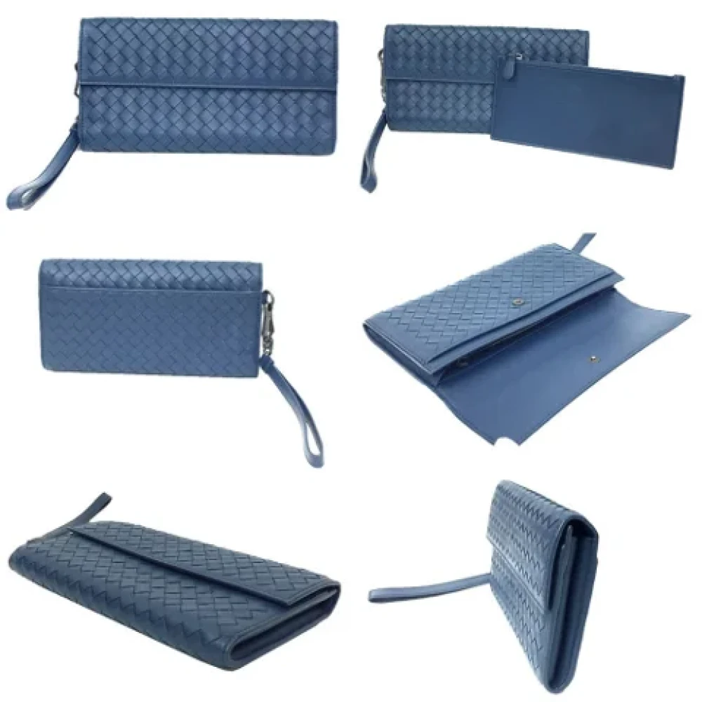 Bottega Veneta Vintage Pre-owned Fabric wallets Blue Dames