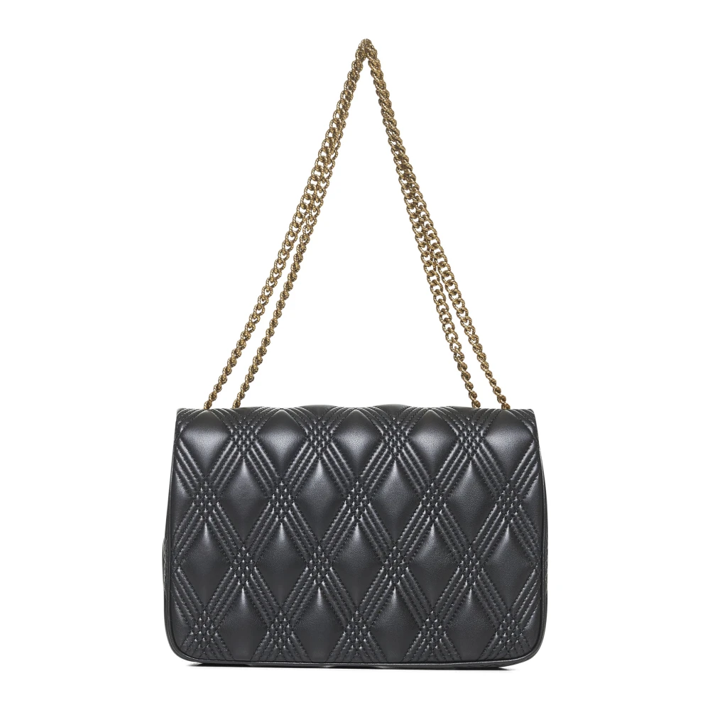 Valentino Garavani Zwarte Gewatteerde Leren Schoudertas Black Dames