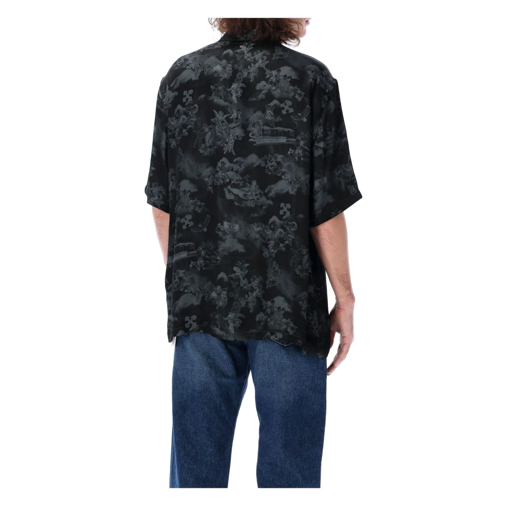 Off White Jacquard Bowling Shirt Black Heren