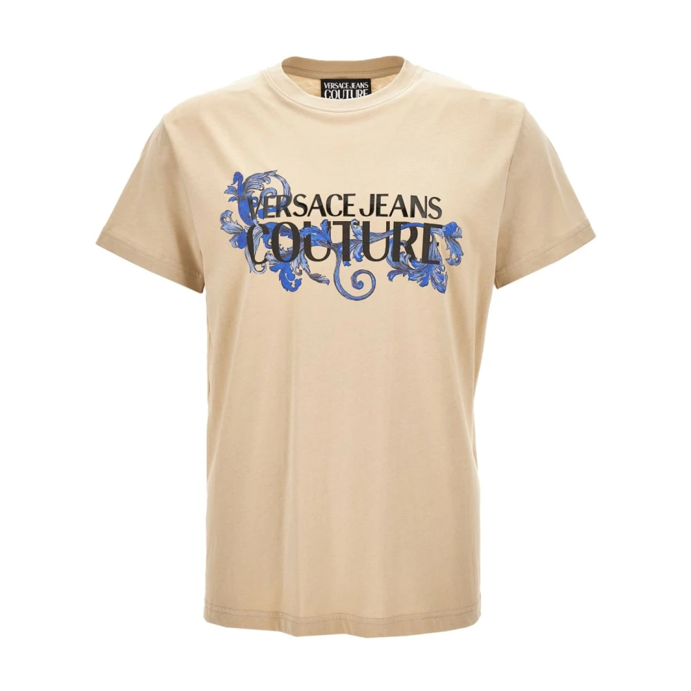 Versace Jeans Couture Stijlvolle T-shirts en Polos Collectie Beige Heren