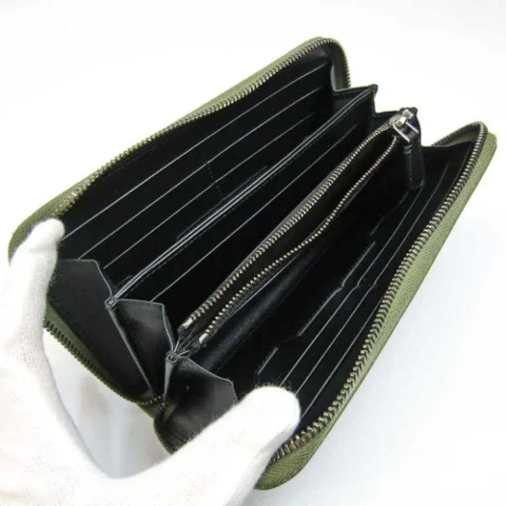 Bvlgari Vintage Pre-owned Leather wallets Green Dames