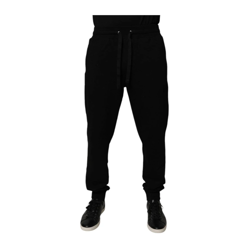 Dolce & Gabbana Men's Black Sweatpants,, Premium Cotton Jogger Joggers With Logo Medium