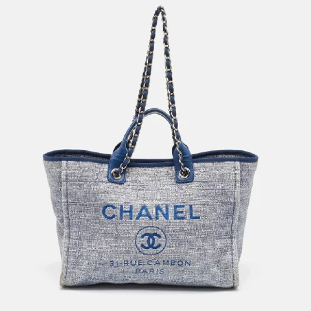 Chanel Vintage Pre-owned Leather chanel-bags Blue Dames