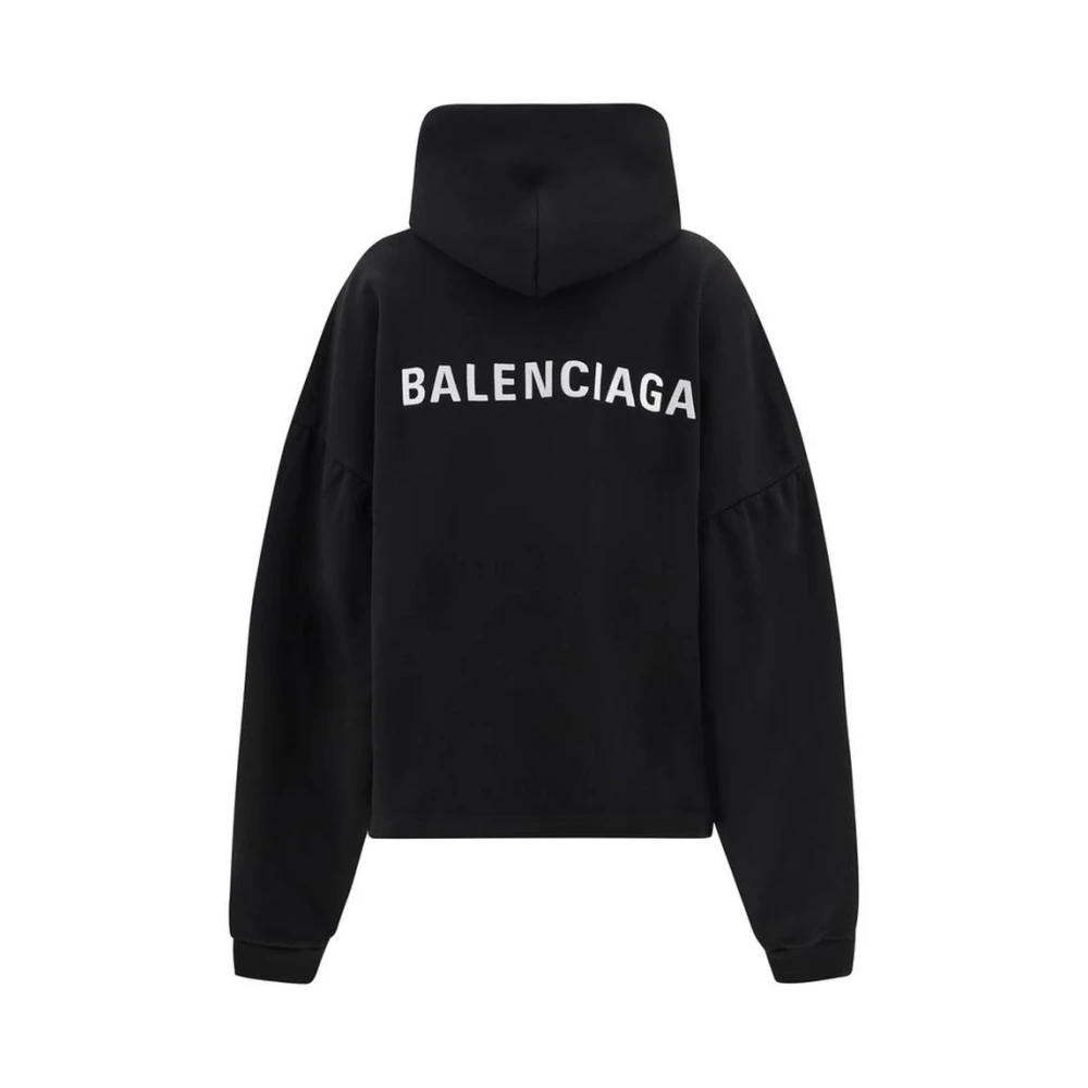 Balenciaga Streetwear Hoodie met iconisch logo Black Dames