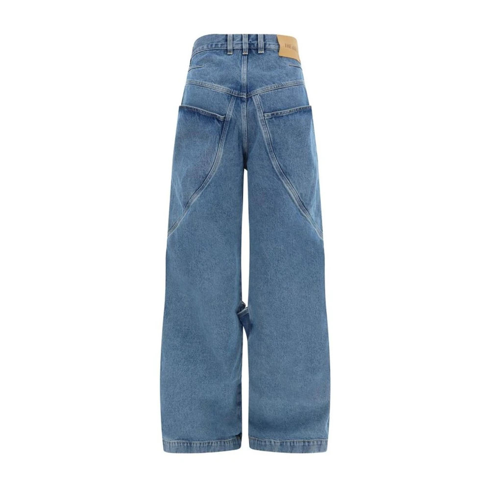 The Attico Cargo Pocket Oversize Paneled Jeans Blue Dames