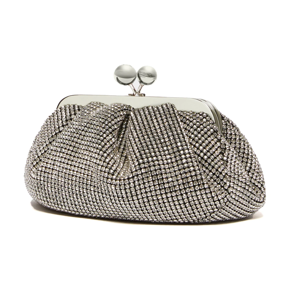 Max Mara Zilveren Pasticcino Tas met Strass Gray Dames