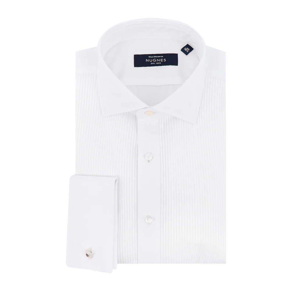 Lardini Witte Katoenen Overhemd Franse Kraag White Heren