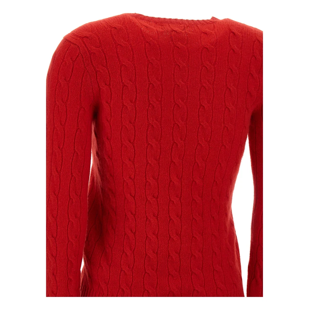 Polo Ralph Lauren Rode Klassieke Wol Kasjmier Trui Red Dames