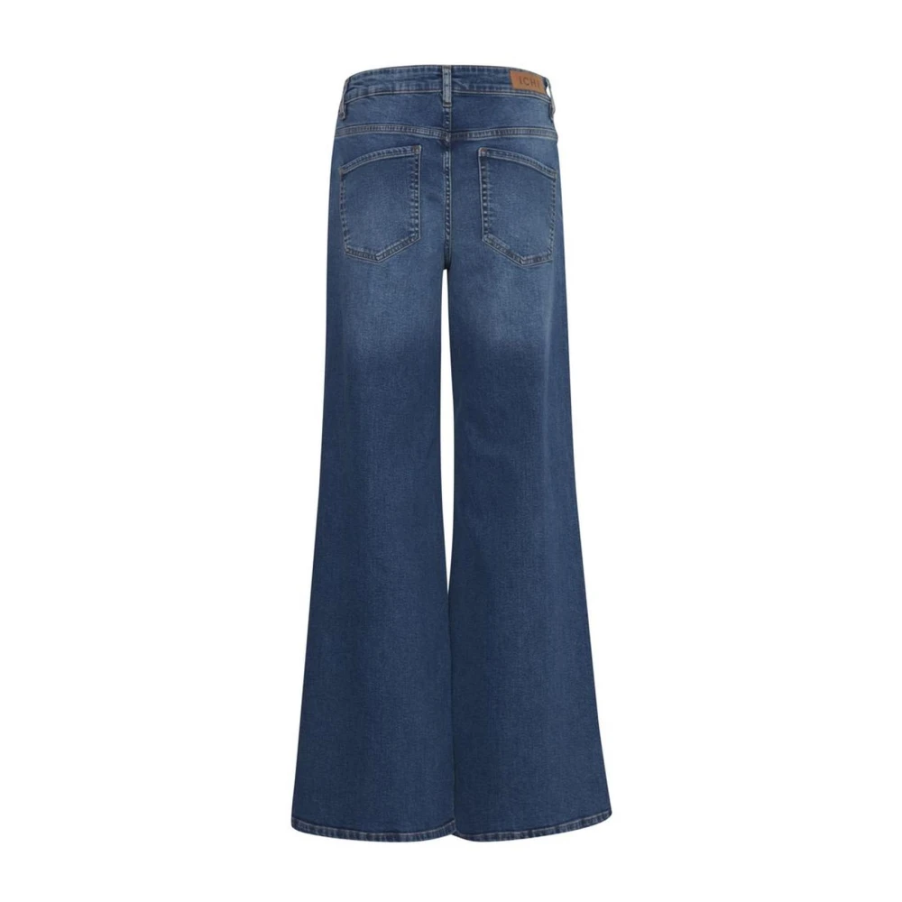 Ichi Blauwe Bootcut Katoenen Jeans met Elastaan Blue Dames
