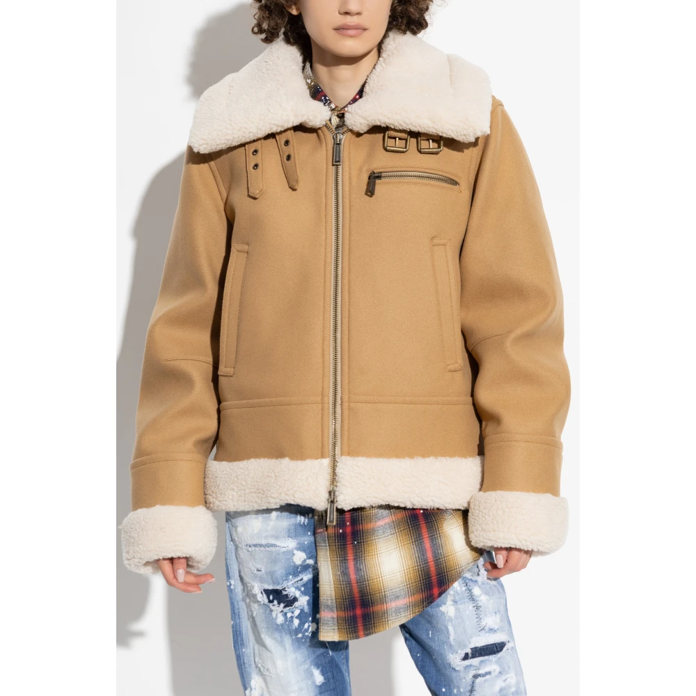 Dsquared2 Jas met kraag Beige Dames