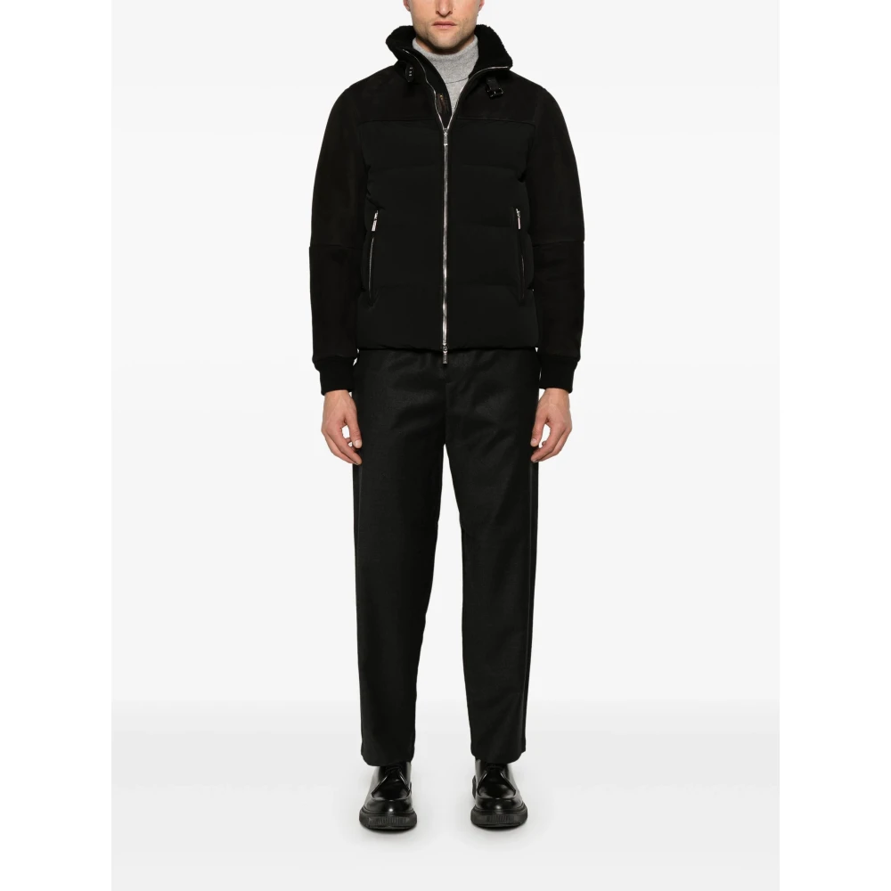 Moorer Zwarte Bimateriaal Jas Black Heren