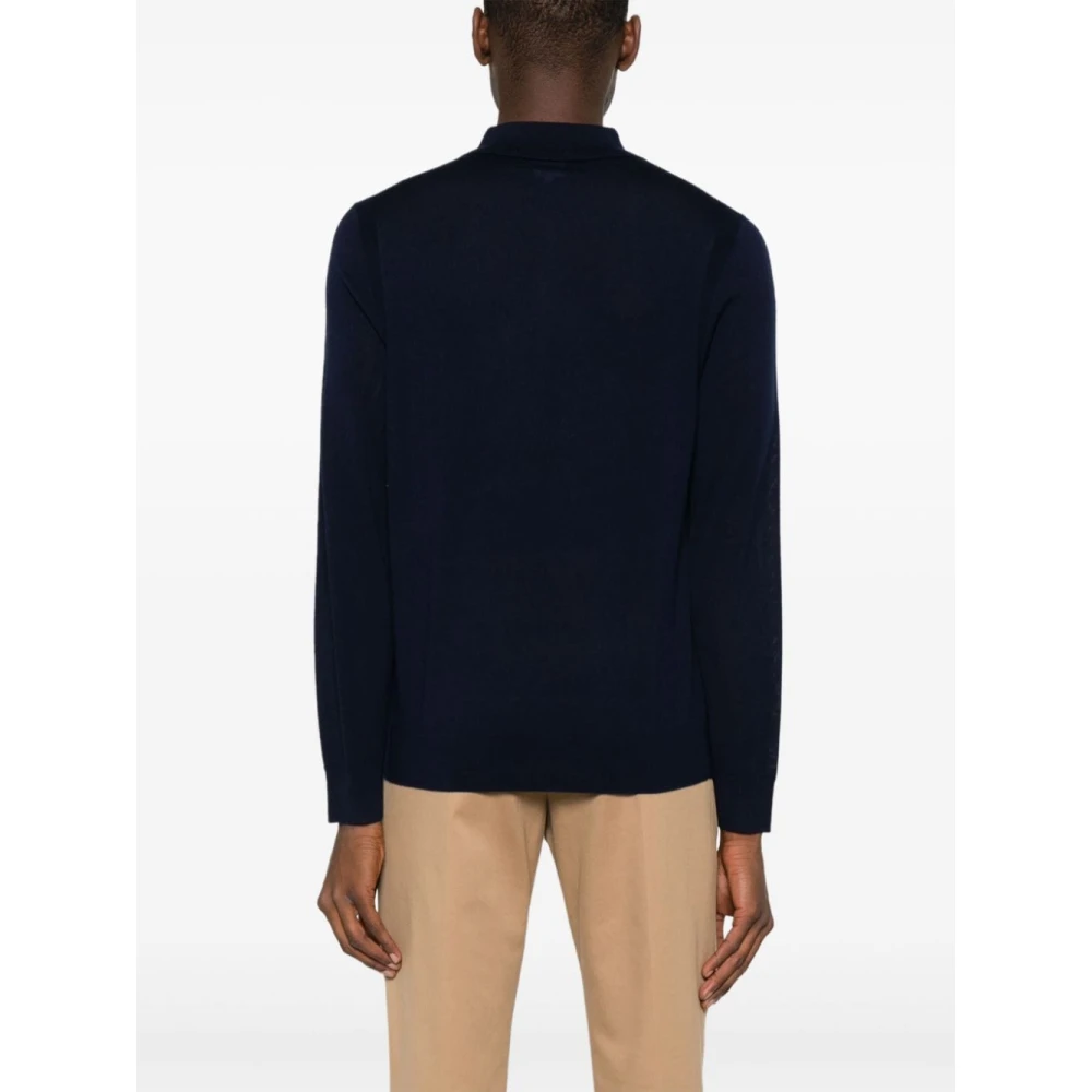Paul Smith Blauwe Merinowol Polo Gebreid Blue Heren