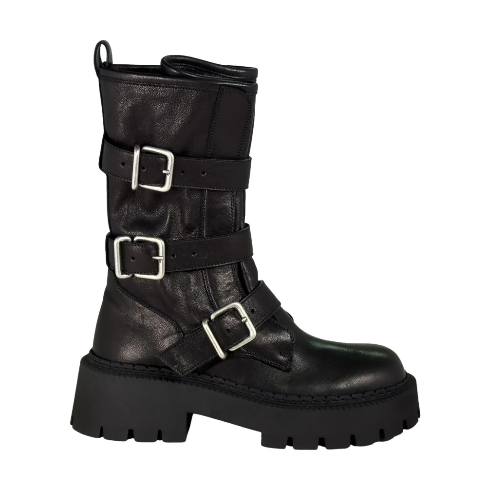 Vic Matié Donna Nero - Bob Biker Boot - Shoes - 38 Eu