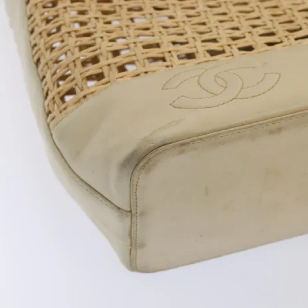 Chanel Vintage Pre-owned Fabric totes Beige Dames