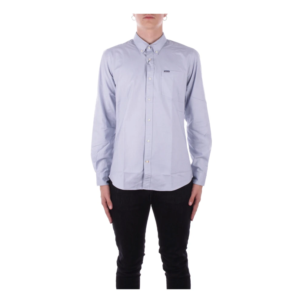 Barbour Logo Front Button Shirt Blue Heren