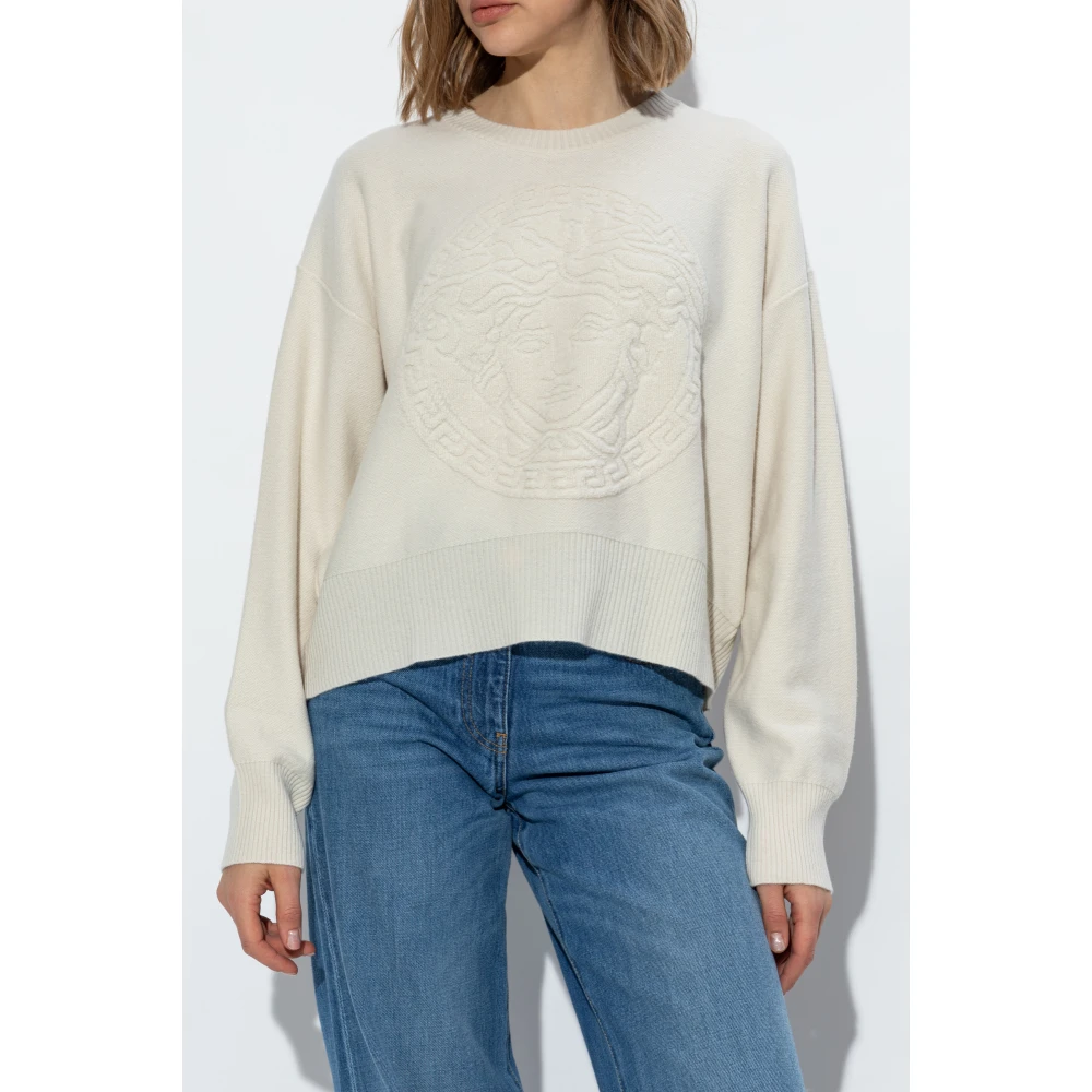 Versace Wollen trui Beige Dames