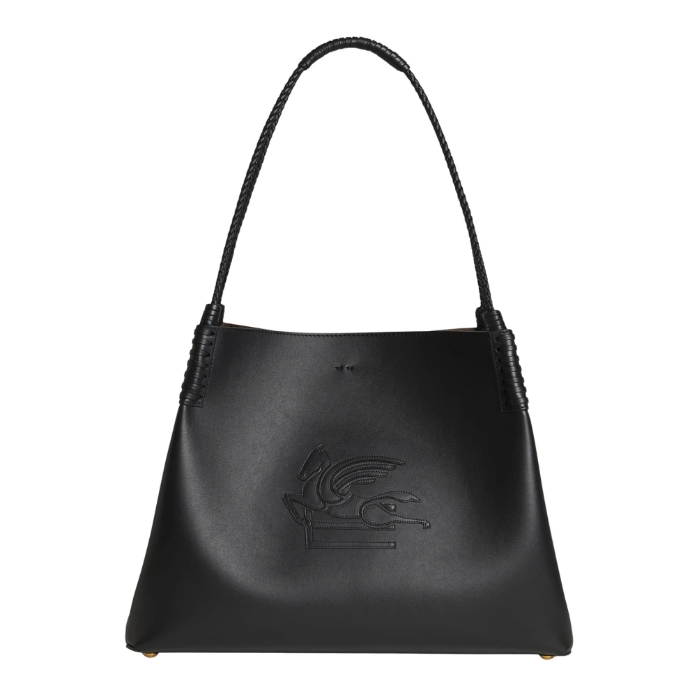 ETRO Zwarte Leren Tote Tas Black Dames