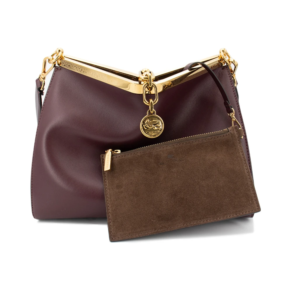 ETRO Iconische Leren Tas met Metalen Sluiting Red Dames