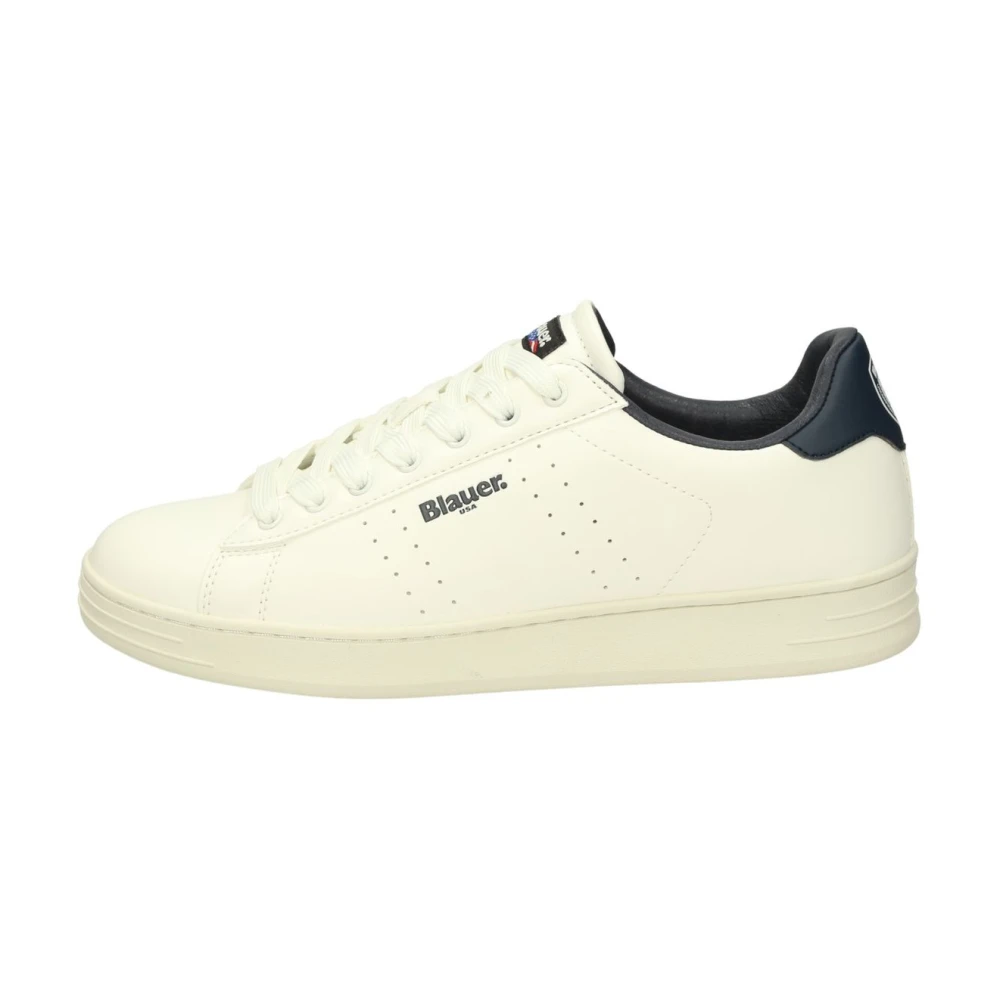 Blauer Men's White Low-Top Trainers - Sneakers - 7 Uk - Shoes