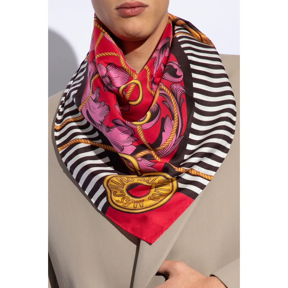 Moschino Bedrukte zijden sjaal Multicolor Unisex